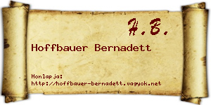 Hoffbauer Bernadett névjegykártya